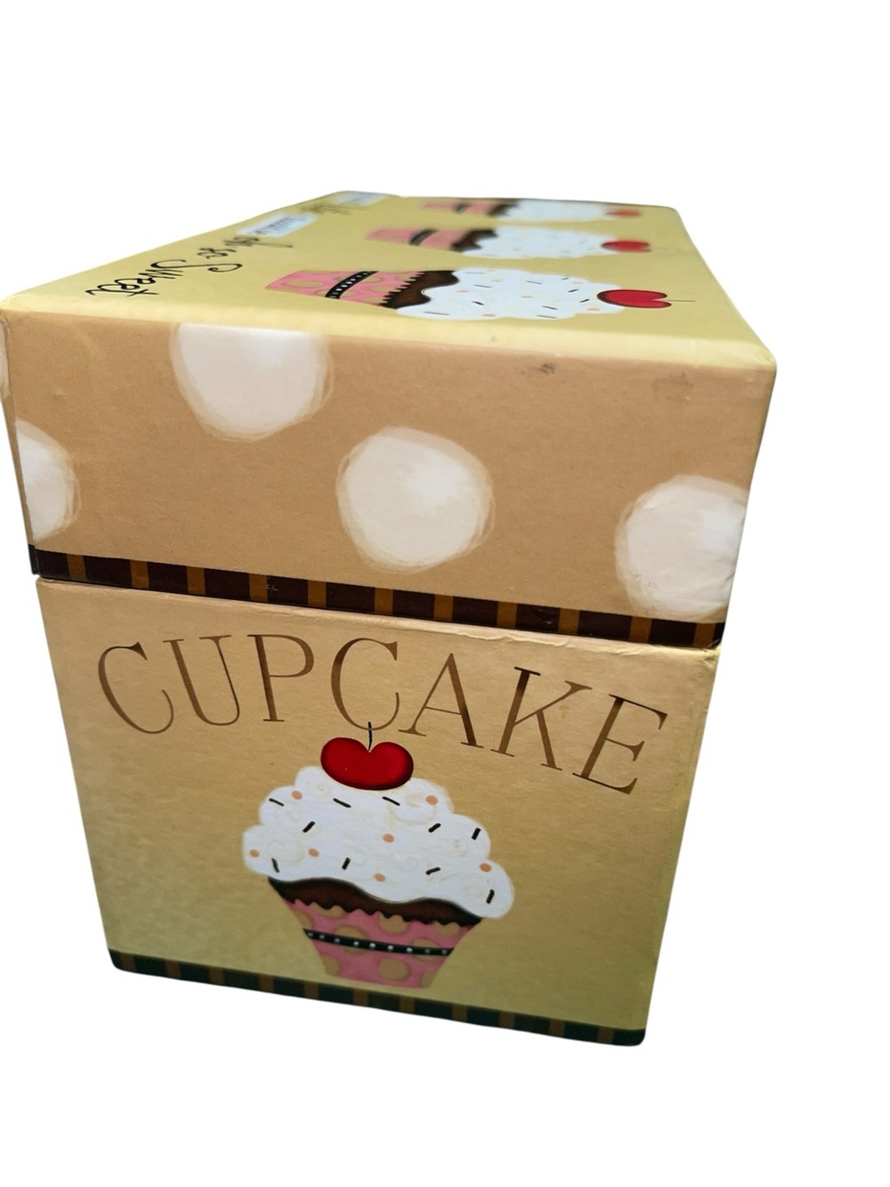 Pink Cupcake Recipe Card Organizer - Decorative Recipe Box - Picture 4 of 5